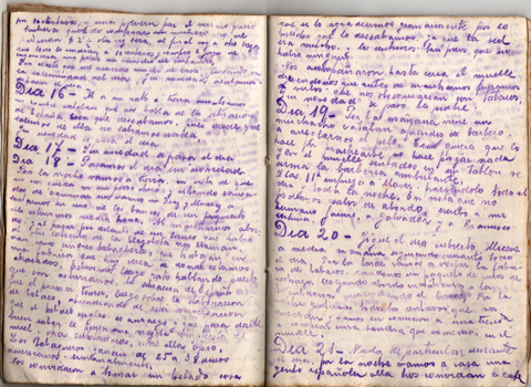 Mostra de pàgines interiors del quadern manuscrit
